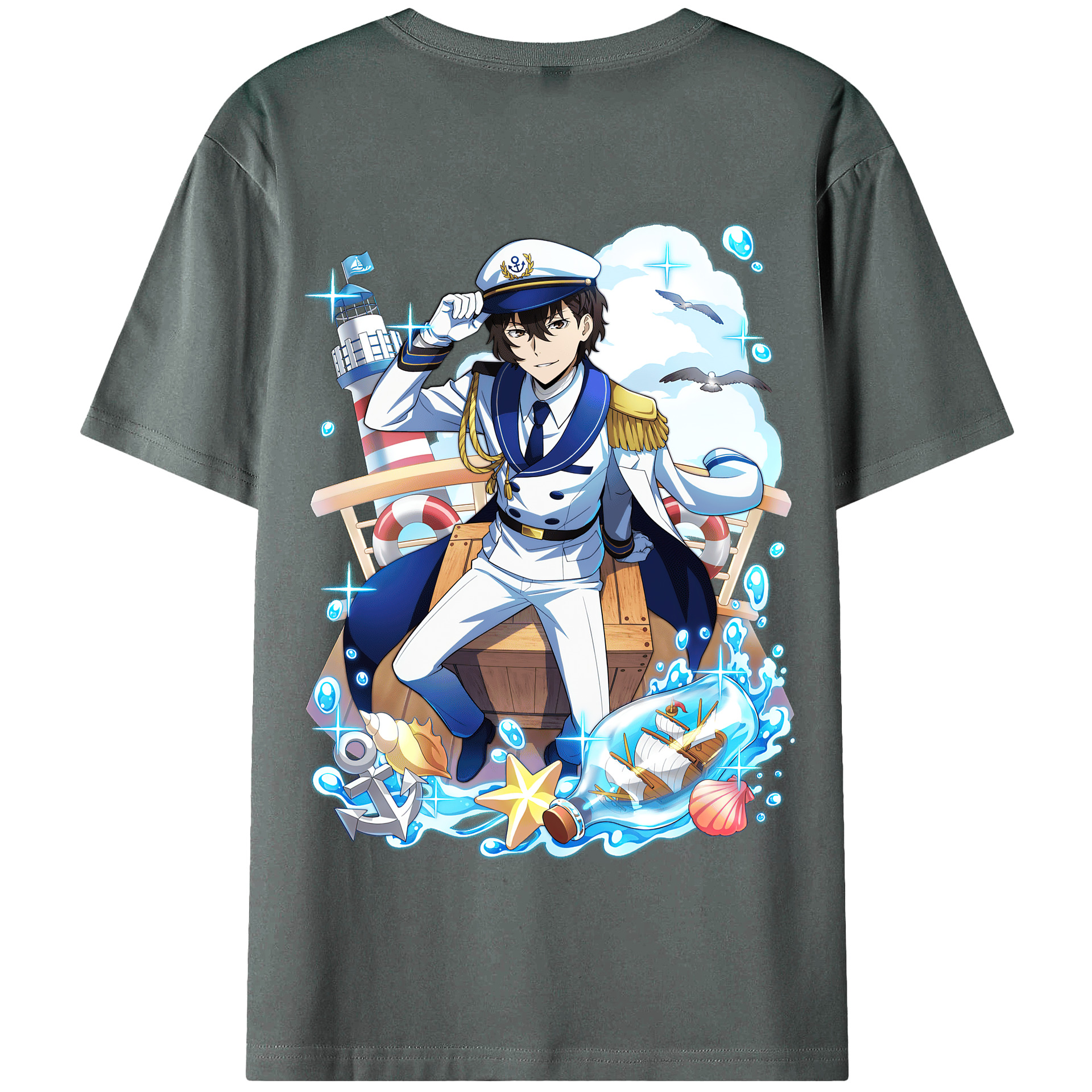 （画像用） 文豪ストレイドッグス Bungo Stray Dogs 綿100％半袖Tシャツ（背面プリント）